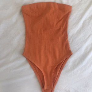 BRAND NEW orange strapless bodysuit (Topshop)